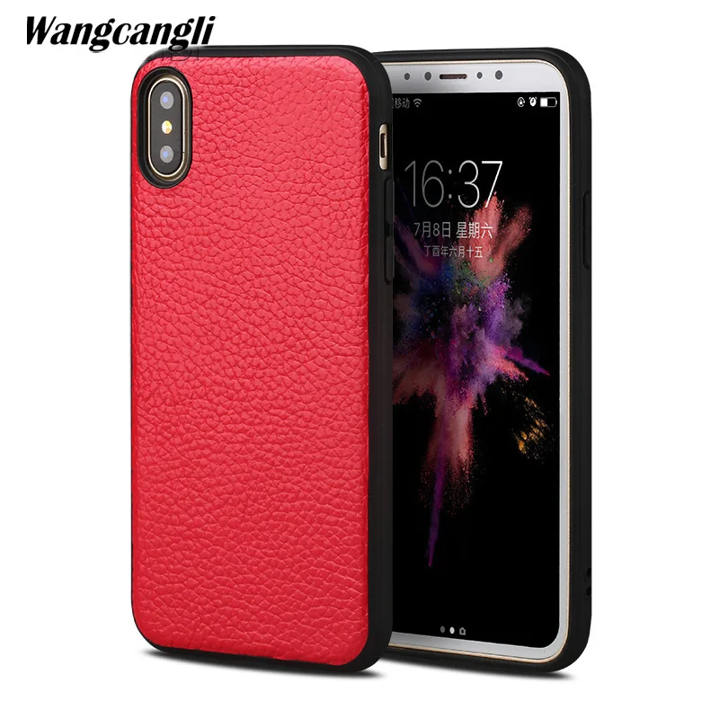 Leather lychee all-inclusive mobile phone case for iPhone x case all-inclusive mobile phone shatter-resistant shell