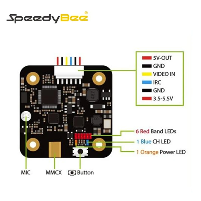 Speedybee-XT500-5-8G-48CH-25-200-600mw-20mm-x-20mm-mounting-hole-for-DIY-FPV (2)