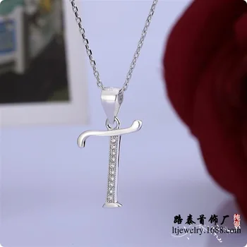 

BLAL020 Zircon silver pendants necklaces chains silver, free shipping