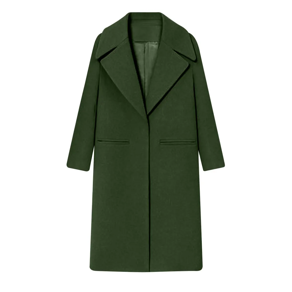 Женское зимнее пальто на пуговицах с отложным воротником,, Manteau Femme Hiver Abrigos Mujer Invierno Casaco Feminino N30 - Цвет: Зеленый