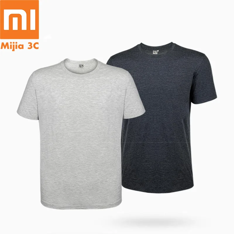 2 шт. Xiaomi футболки одноцветные с коротким рукавом Одежда 60% хлопок Удобная мужская