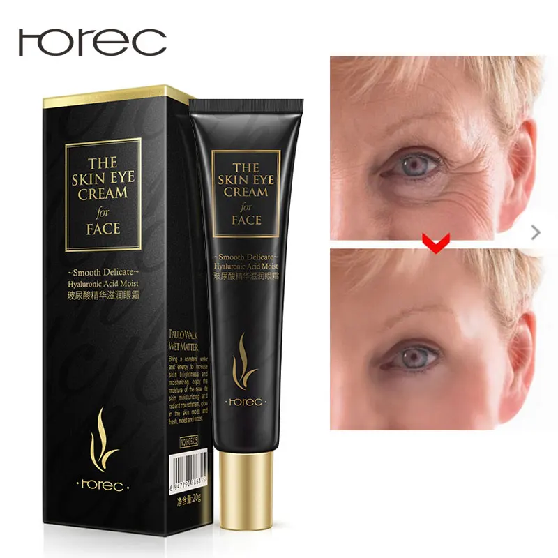 

Rorec Hyaluronic Acid Eye Serum Anti-Wrinkle Snail Remover Dark Circles Eye Cream Anti Aging Ageless Instantly Mosturizing
