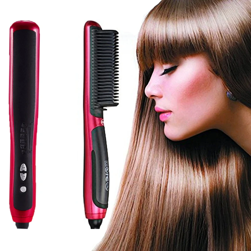 

Hair Straightener 2020 New Men Beard Straightening Comb Heated Hair Straightener Portable Beard Brush Straightener