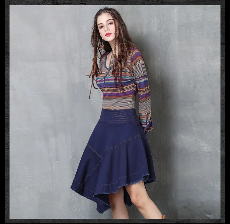 asymmetrical denim skirt (4)