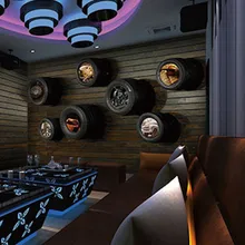 Пользовательские 3D печать DIY ткань текстильные обои для стен тканевые фотообои матовый шелк KTV музыка коммерция Дерево Кольцо мужское с узором следа от шин моющиеся