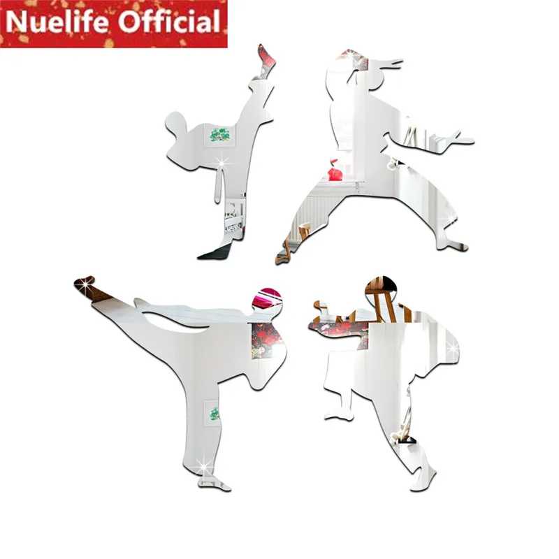 

Football player kungfu pattern mirror stickers kids room dance classroom living room bedroom TV sofa background wall stickers