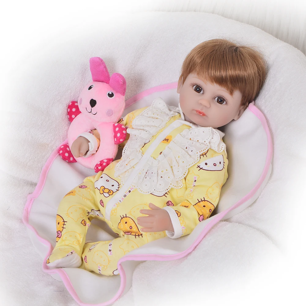 

17inch 42cm reborn newborn realistic magnetic pacifier baby reborn dolls babies toy big eyes adorable menina boencas for sale