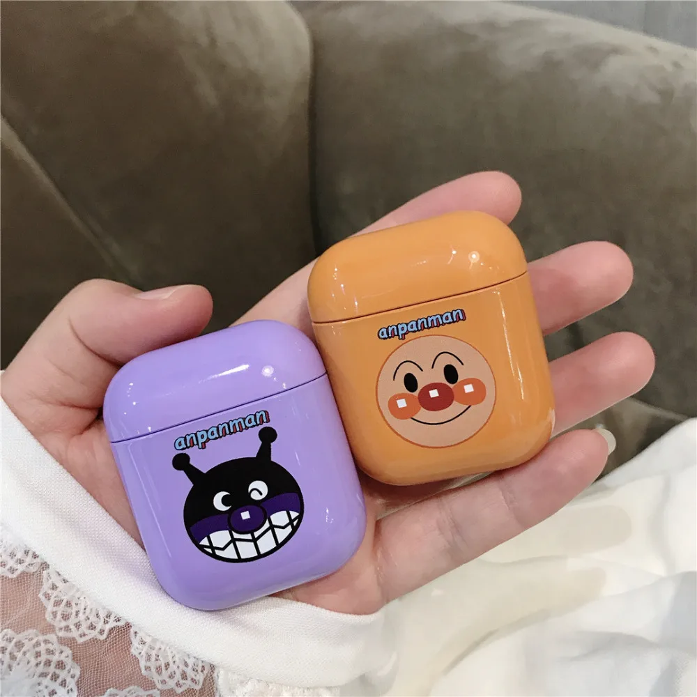 

funny Cute cartoon Anpanman fashion Couple PC hard For Apple Airpods 1/2 Shockproof Cover NEW wireless Bluetooth Earphone case