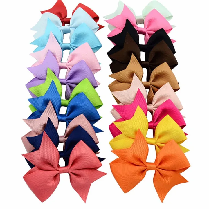 2 Cute Ribbon Bow Barettes Children Hair Clip Hairpins Baby Girl Ponytail Holder Elastic Hair Bands Rope Ties Kid Hair accessories