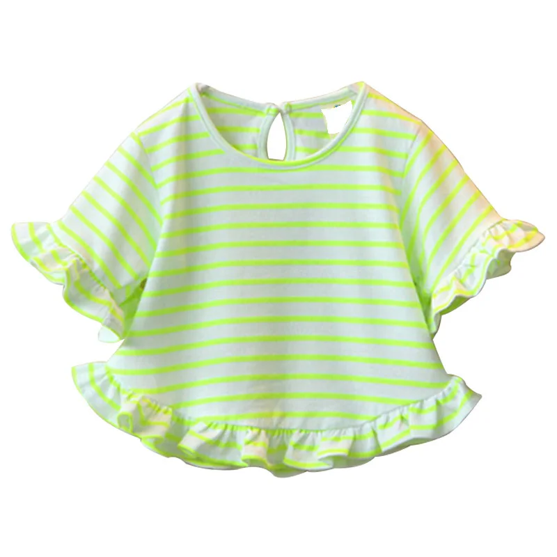 Baby Striped T-shirt Summer Girls Kid's Wear Baby Shirt Children's Bottoming Shirt