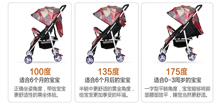 Легкая детская коляска для новорожденных с нижней корзиной для ног может сидеть лежа портативный складной летний коврик зонтик коляска