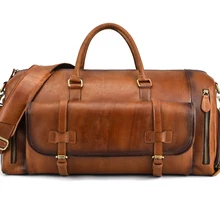 Luufan кожаная мужская сумка Большая вместительная сумка в стиле ретро из натуральной кожи дорожная сумка Большая вместительная мужская сумка