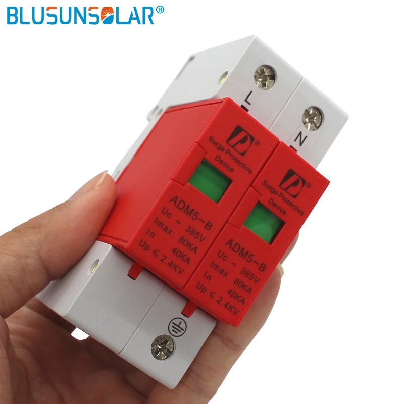 Dispositivo de Proteção contra Surtos de Relâmpago de Baixa p + n ac do Agregado Peças Lote p 80ka 380 v Familiar Tensão 50 - 2 10 50 peças lote 2 p (p +