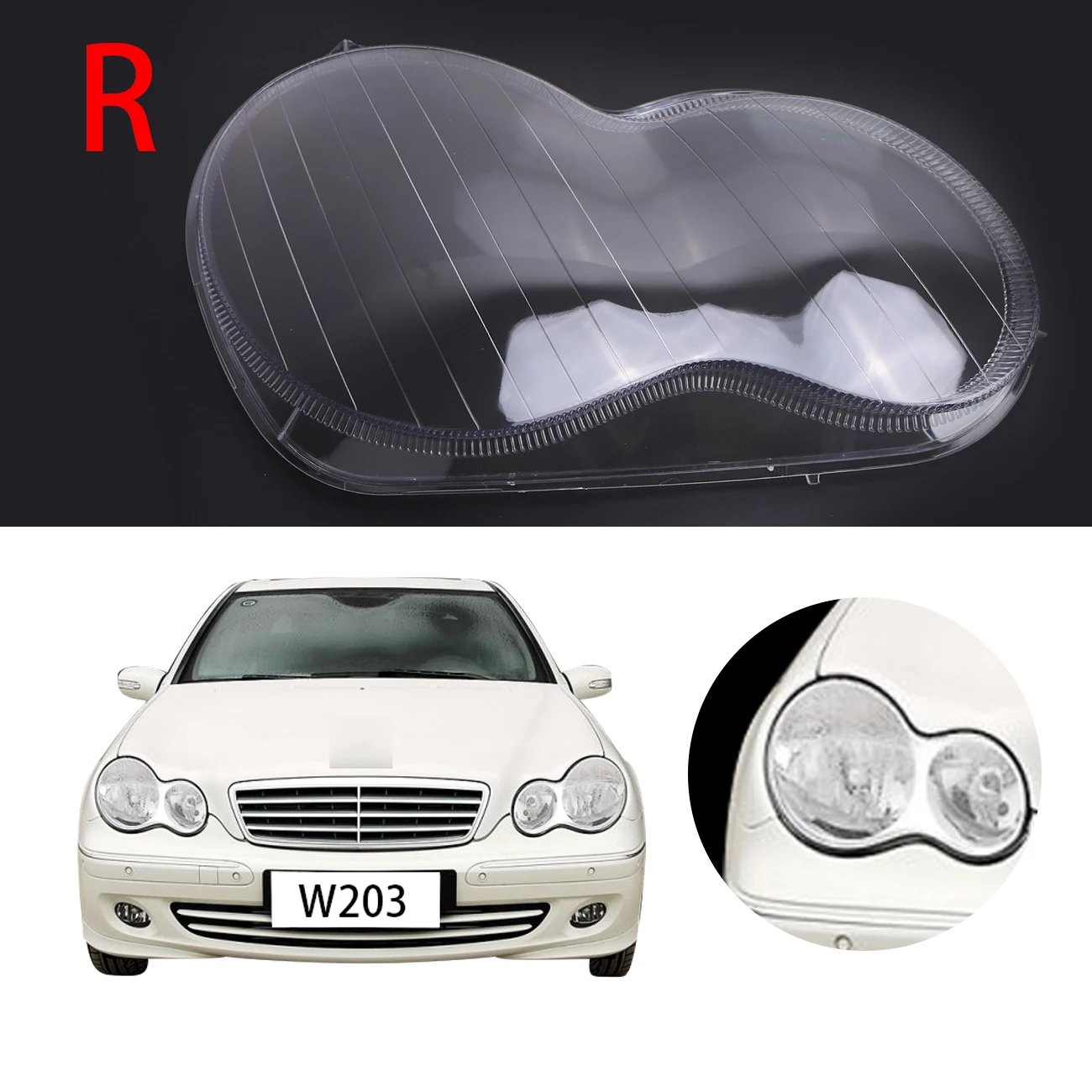 Right Transparent Headlight Lens Shell Cover font b Lamp b font Assembly For Mercedes Benz 4