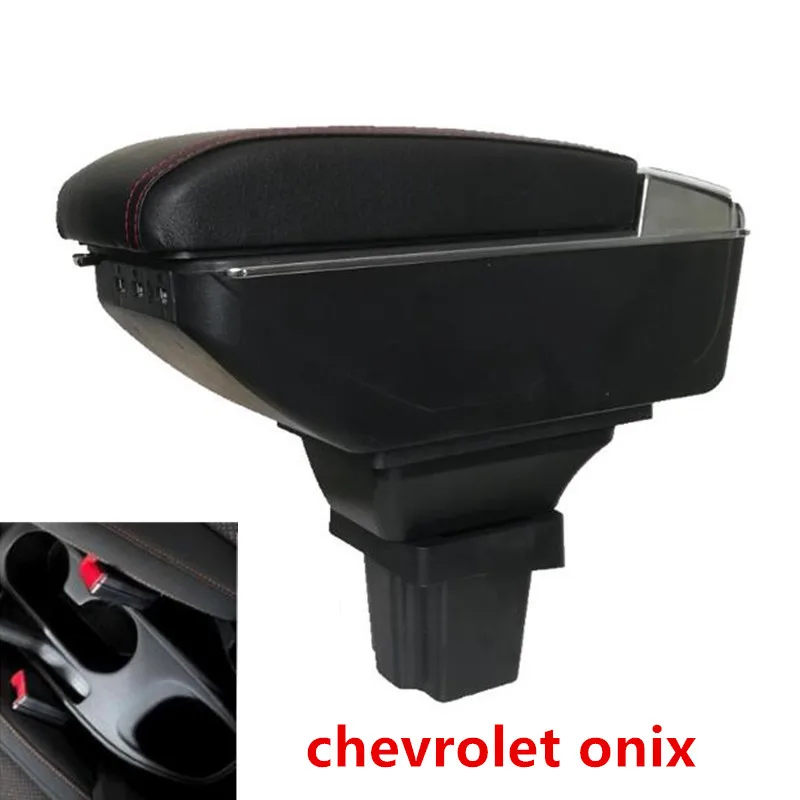 

For chevrolet onix armrest box USB Charging heighten Double layer central Store content cup holder ashtray accessories