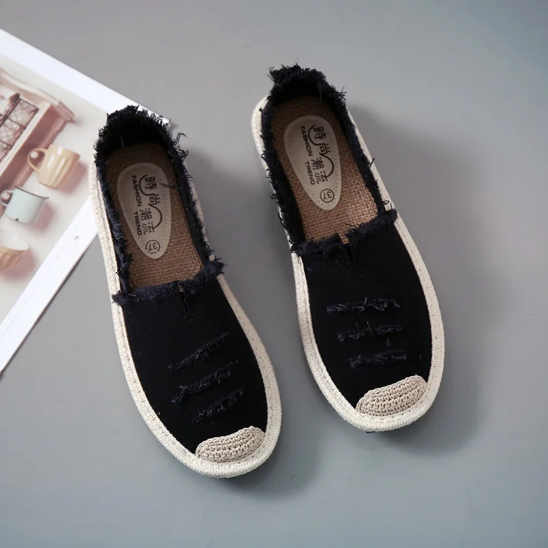 

Summer breathable fisherman shoes female straw students wild one pedal lazy shoes flat bottom small fragrance new soft bottom wo