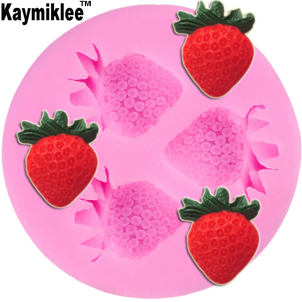 Kaymiklee M056 Новый Еда Класс силиконовые Прекрасный Клубника помадка торт sugarcraft