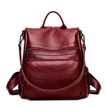 

Fashion Women's Genuine Leather Backpacks Women Girls Students School Bag Shoulder Bags Women Casual Back Packs Simpl Travel Bag