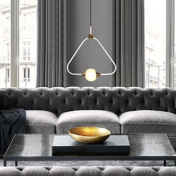 

Modern Art Triangle Led Pendant Lights Simply Glass Designer Dinner Bedroom Study Hanging Light Fixtures Free Shipping