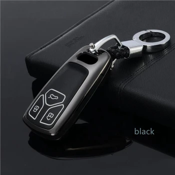 

Car Galvanized Alloy+TPU Key Cover Shell Case For Audi New Q7 TT A4 B9 A7 TDI Quattro TTS Sline Smart Keyless Key Accessories