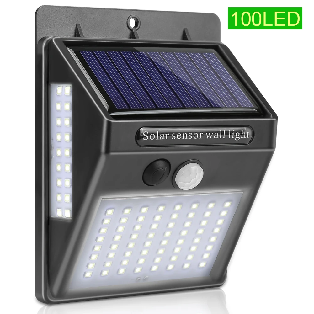 Outdoor Lighting 100 LED Solar Wall Light Waterproof Outdoor Lamp LED With PIR Motion Sensor Exterior Light