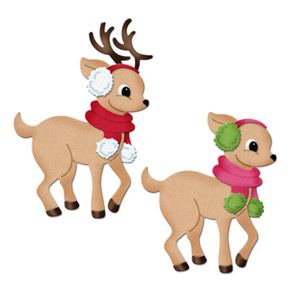 

Christmas Deer Fawn Metal Cutting Dies Stencils For 2019 DIY Scrapbooking Decor Embossing Suit Paper Cards Die Cutting Template