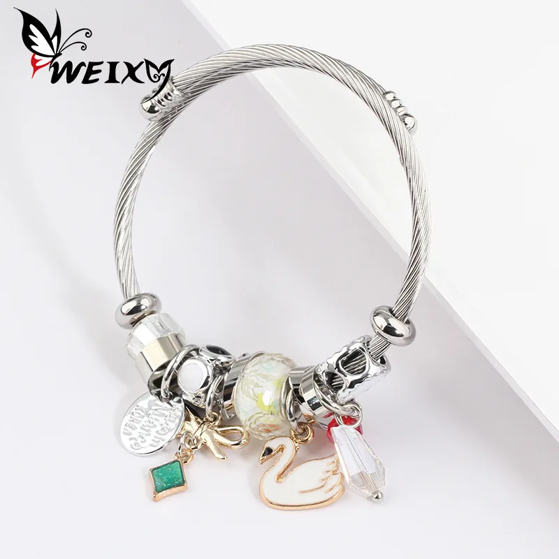 

Friendship Bracelets & Bangles Chain Charms Bracelet Femme Gifts For Women Stainless Steel Jewelry Braslet Bizuteria