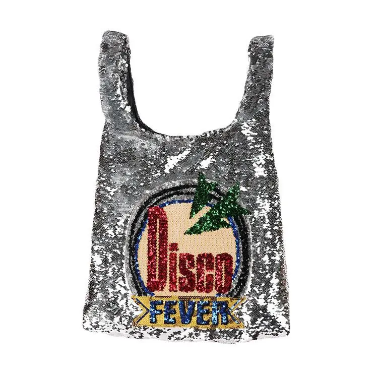 

Disco Fashion Sequined Causal Tote Bag Large Beach Bag Beaded Blingbling Sliver Shoper Shopping Bag Luxury Lady Handbags louis