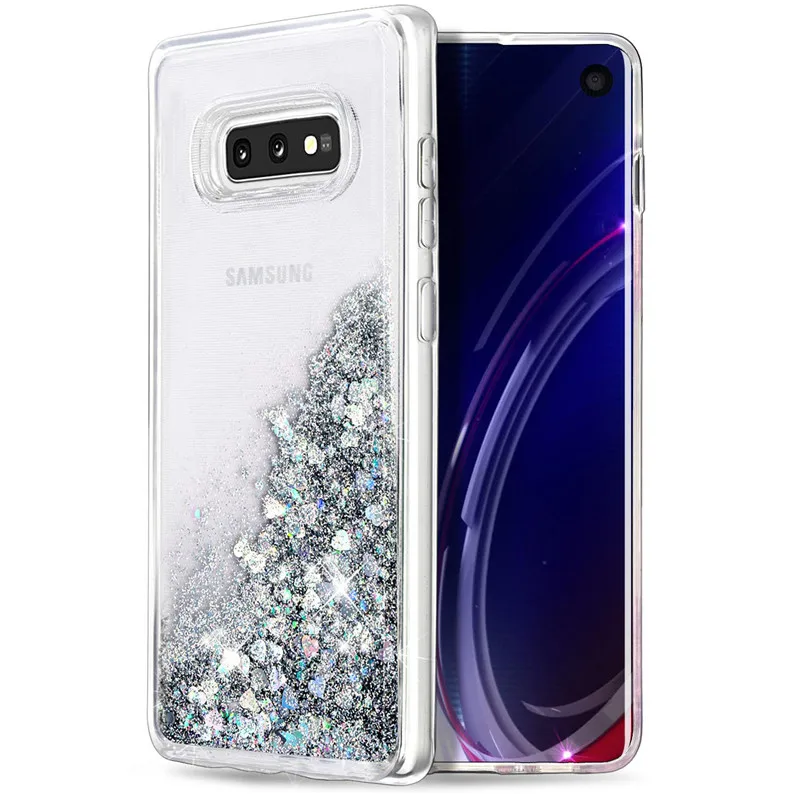 Shimmer Floating Glitter Liquid Shine Quicksand Case For Samsung Galaxy S10 Plus S10E TPU Flowing Sparkle Sand | Мобильные телефоны