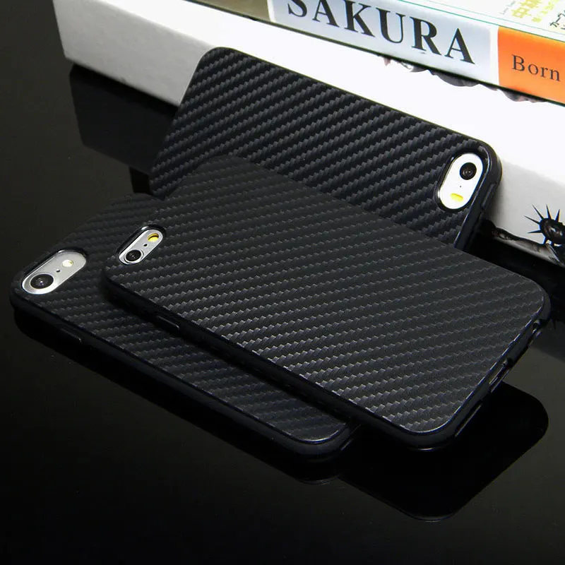 fashion carbon fiber phone case for iphone 7 6 6S matt soft TPU case