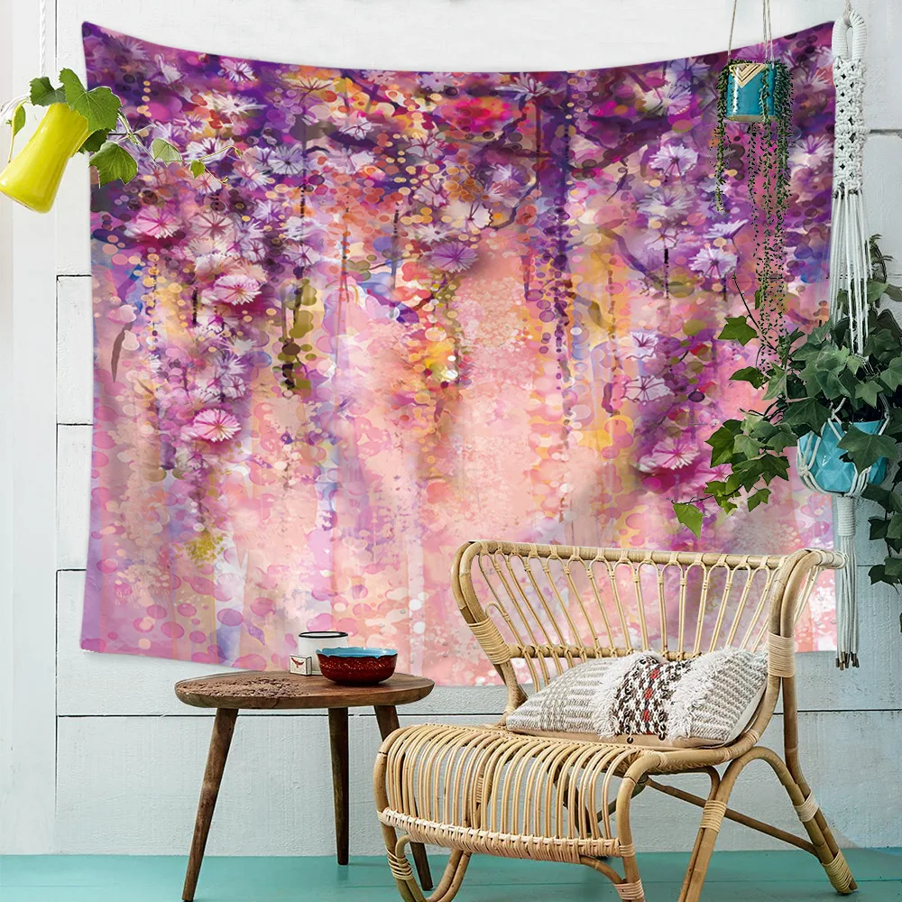 

Fantasy Tree Oil Painting Tapestry Hanging Cloth Wall Hanging Beach Towel Decor Polyester Curtain Table Cover Home Picnic Usage