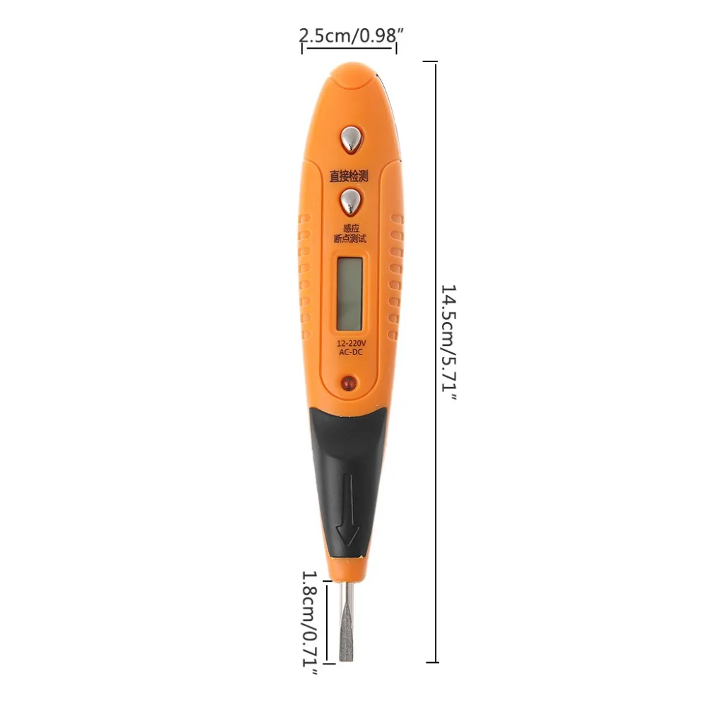 Цифровой тестовый карандаш многофункциональный AC DC 12-250 В тестовый er Электрический ЖК-дисплей детектор напряжения тестовая ручка для электрика