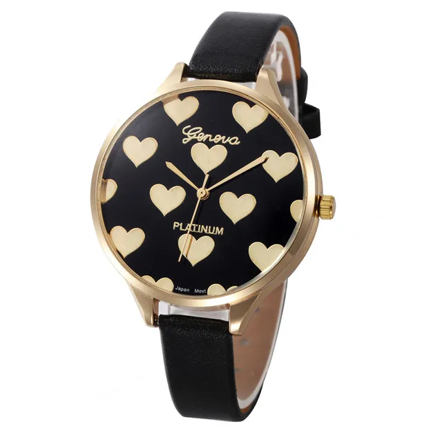 Watch Female Hour Fashion Heart Pattern Women Watches PU Leather Quartz Watch Mo Watch Female Hour Fashion Heart Pattern Women Watches PU Leather Quartz Watch Mo
