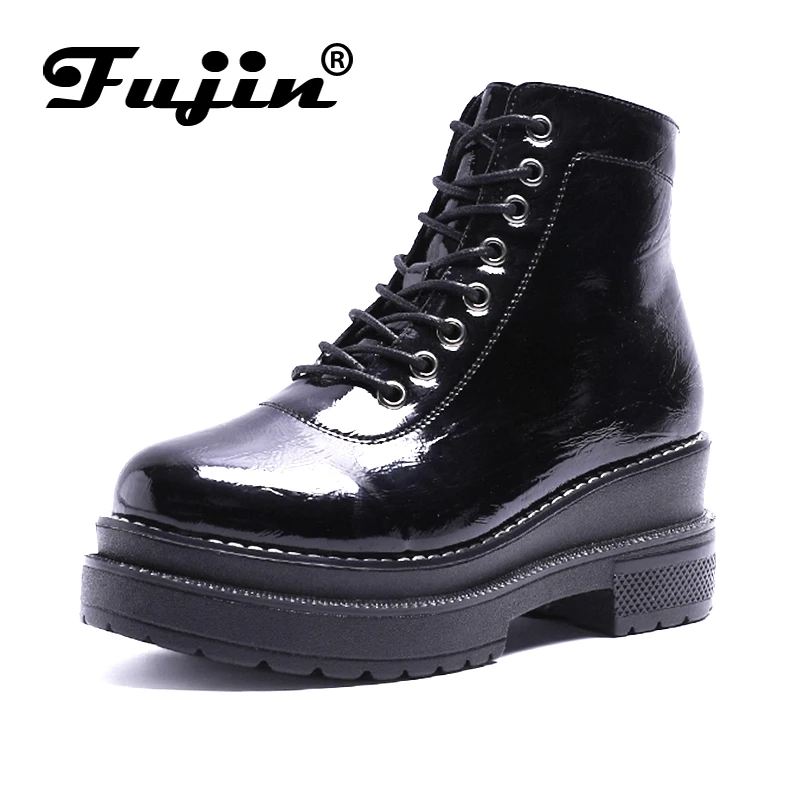 

FUJINFashion warm snow boots 2018 heels winter boots new arrival women ankle boots women shoes warm fur plush Insole shoes woman