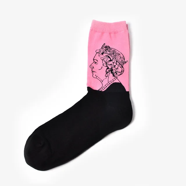 Мужские хлопковые носки с художественным принтом, Короткие Компрессионные носки с рисунком знаменитостей Харадзюку - Цвет: r13-5