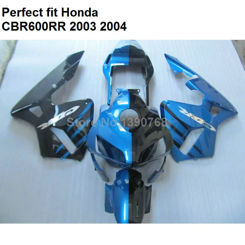 Высококачественный обтекатель ABS для Honda синий черный CBR600RR 2003 2004 комплект