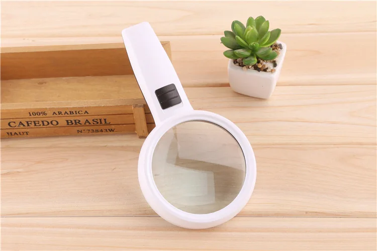 10X 110mm Diameter Handheld Magnifying Glass with LED Light Portable Magnifying Glass White Magnifier-17