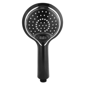 

Fdit Automatic Led Light Shower Head 3 Color Led Handheld Bathroom Digital Temperature Display Shower Spray Head Water Saving