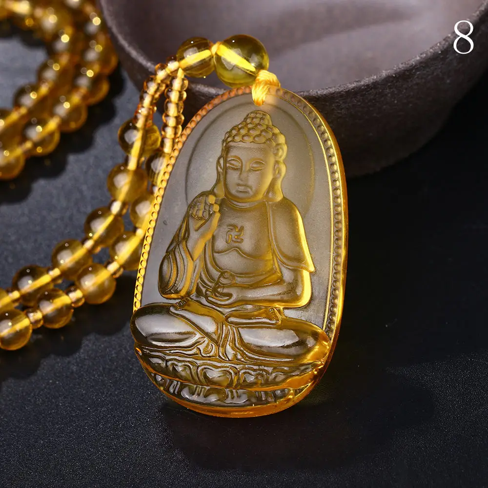 Yumten бисерная цепочка ожерелье цитрин кулон этнические женские ювелирные украшения свадебные ювелирные изделия Будда Лаки натуральный кристалл аксессуары для мужчин