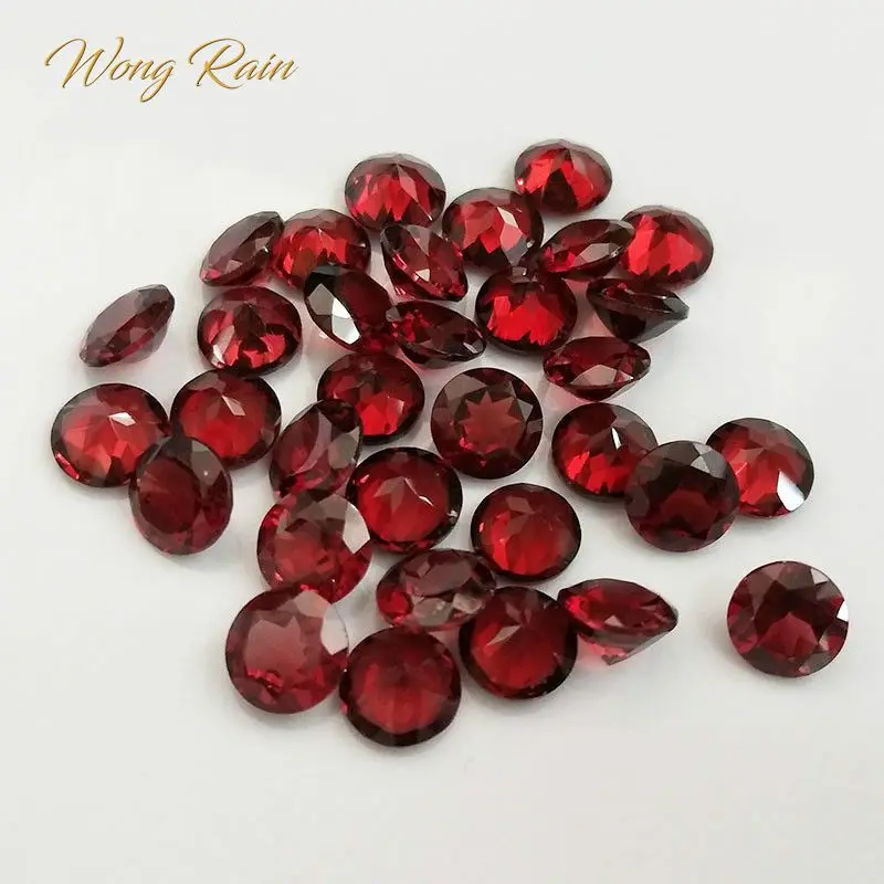 

Wong Rain Top Quality 1 PCS Natural 3.5 MM Round Cut Garnet Loose Gemstone DIY Stones Decoration Jewelry Wholesale Lots Bulk