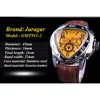 Jaragar Sport Fashion Design Geometric Triangle Case Brown Leather Strap 3 Dial Men Watch Top Brand Luxury Automatic Watch Clock ► Photo 3/6