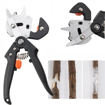 

Garden Fruit Tree Scissor Vaccination Secateurs Pruning Cutting Shears Hand tool U V Shape Scissor with 3 Blade