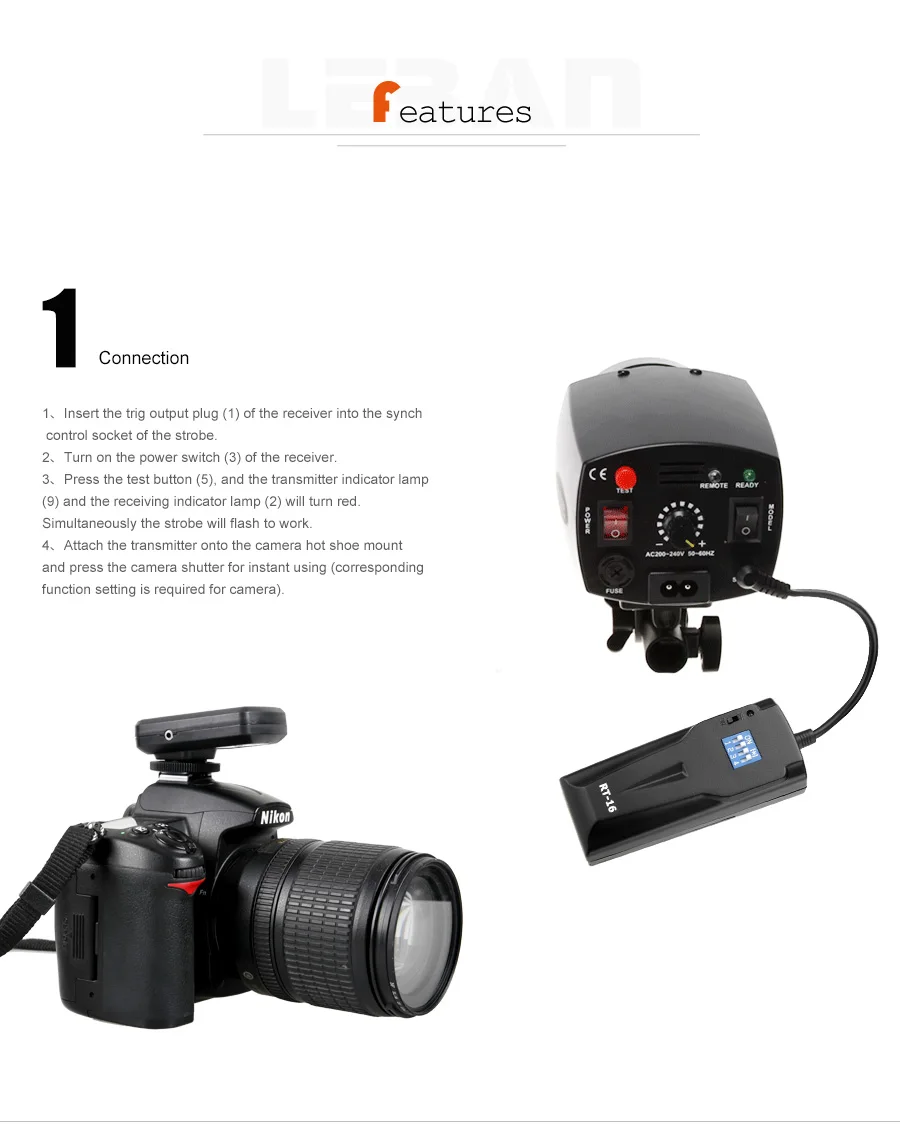GODOX RT-16 беспроводной Фото студийное управление вспышкой с 4 приемниками для Canon Nikon DSLR