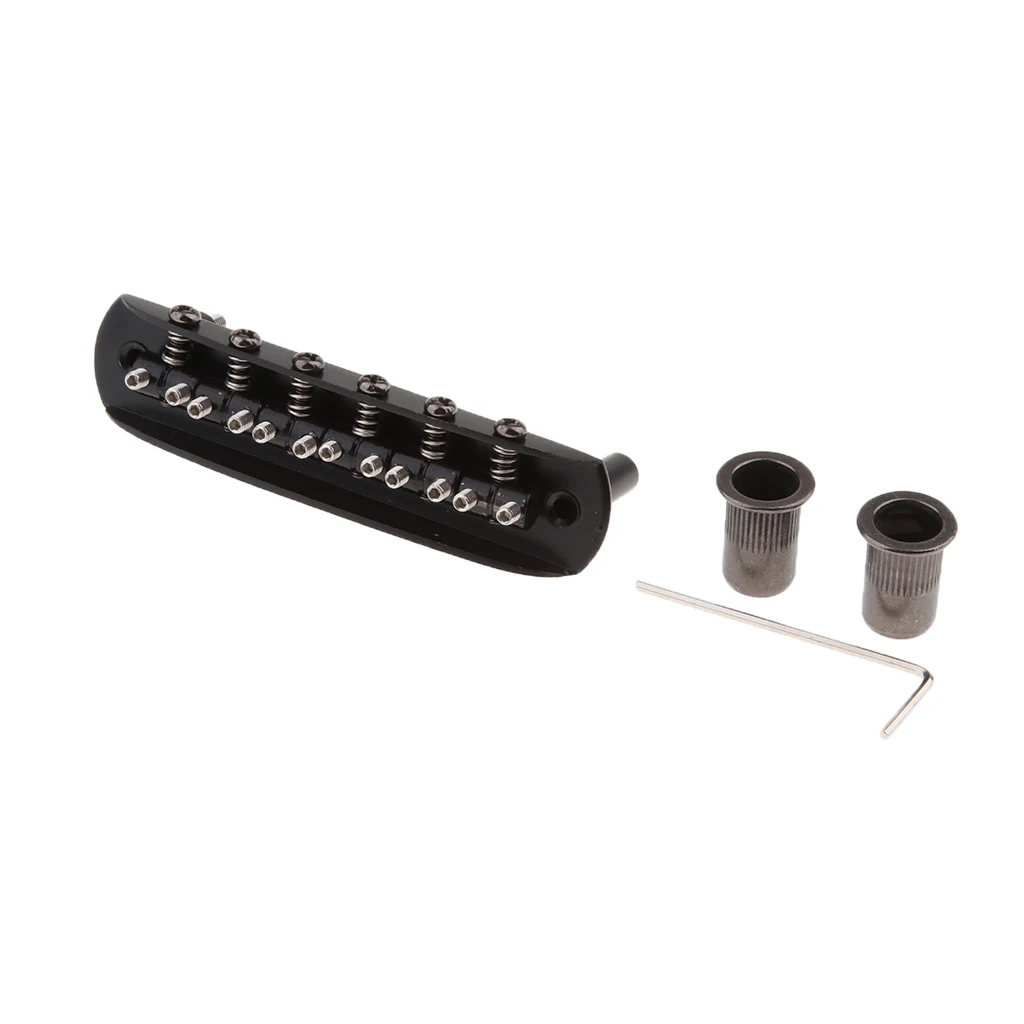 Alloy Musical Instruments Part Electric Guitar 6 String Guitar Bridge with Wrench Screws Black