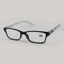 Ультралегкие удобные женские квадратные очки для чтения с узором очки ножки пластиковые Full Frame HD линзы 1,0-4,0 R196