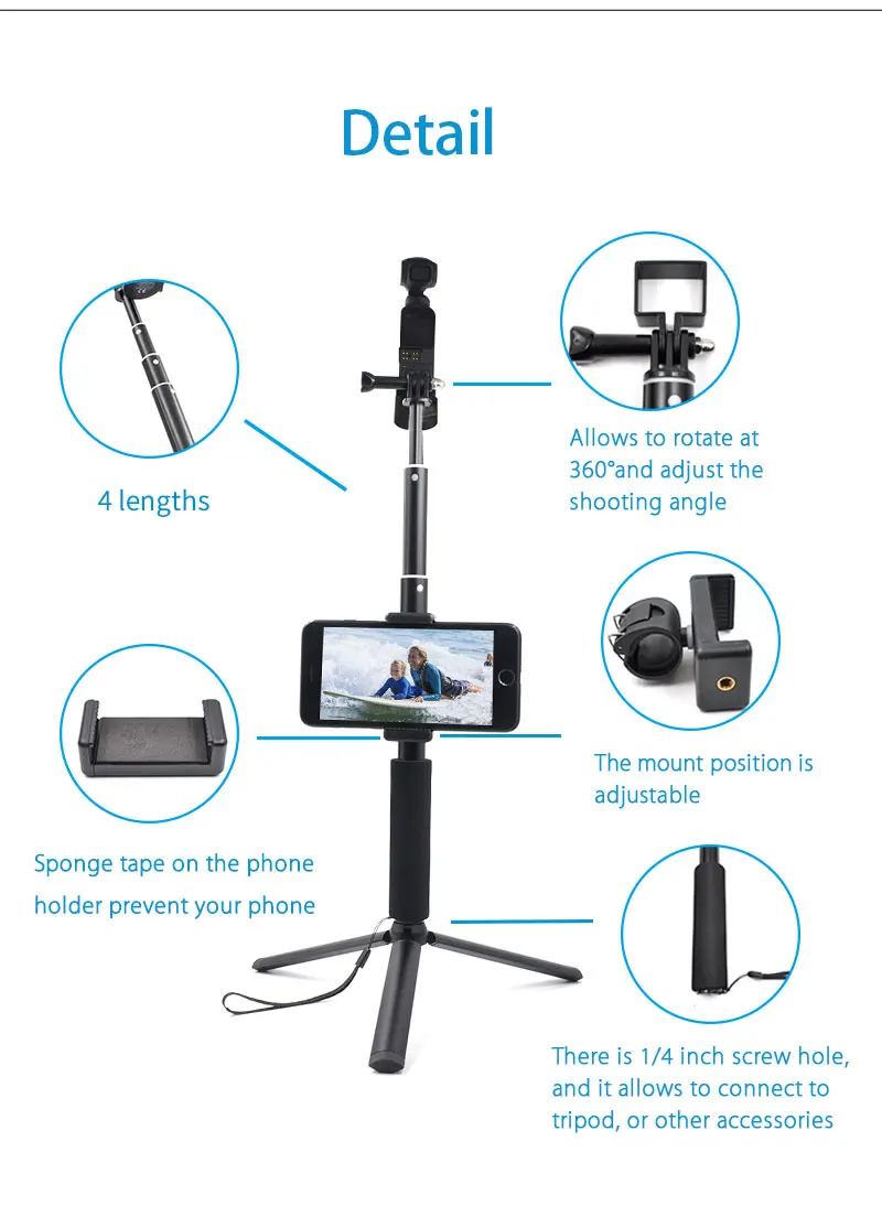 Startrc DJI Осмо Карманный Аксессуары для мобильных телефонов держатель набор фиксированный 94 см Стенд кронштейн для Dji Osmo Карманный ручной камеры