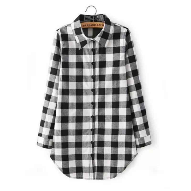 Autumn Long Sleeve Shirt/Blouse Loose Casual Button Shirts Lapel Neck Plaids Checks Shirts For Women Cage Female Free Shipping Autumn Long Sleeve Shirt/Blouse Loose Casual Button Shirts Lapel Neck Plaids Checks Shirts For Women Cage Female Free Shipping