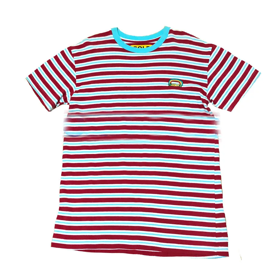 rainbow Striped golf Le Fleur Tyler The Creator T Shirts T Shirt Hip Hop Skateboard Street 