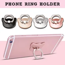 Etmakit 360 Degree Finger Ring Cat Head Ring Cartoon Mobile Phone Smartphone Stand Holder For all Smart Phone Luxury Models