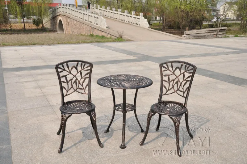 Outdoor Patio Garden Bistro Set Furniture 3pcs Bamboo Leaves Design 9044 2 1